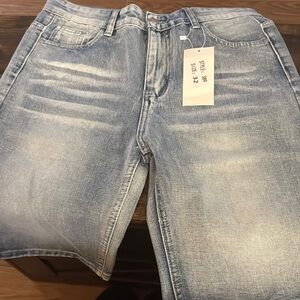 Amazon Blue Jean Shorts with Distressed Details and Raw Hem